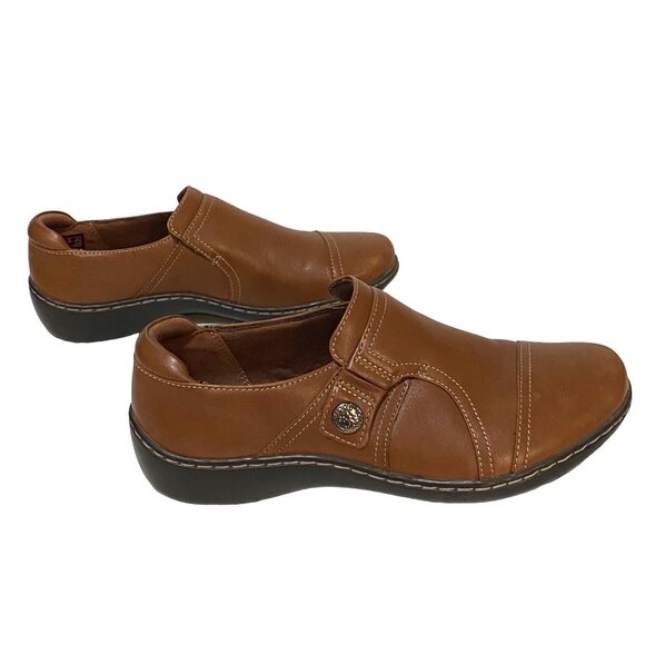 Clarks Collection Cora Poppy Slip On Shoes Womens 6 Brown - Picture 5 of 8